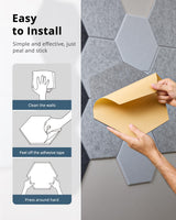 Hexagon Acoustic Panels, Kuchoow Soundproof Wall Panels Self-Adhesive, 12 Pack High Density sound proof panels for walls, 12"X10"X0.4" Acoustic Treatment for Recording Studio Office Home, Black Kuchoow