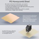 258x258mm Double Sided Flexible PEI Honeycomb Sheet, Smooth PEI Honeycomb Surface for X1/P1P 3D Printer, 3D Printer PEI Plate Removable Platform（1PCS) OUYANG