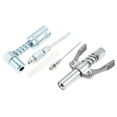 SURIEEN Grease Gun Accessory Kit, 90 Degree Grease Gun Coupler Adapter, Double Handles Grease Gun Coupler, Grease Needle, Needle Tip Dispenser, Fit 1/8" NPT Grease Gun