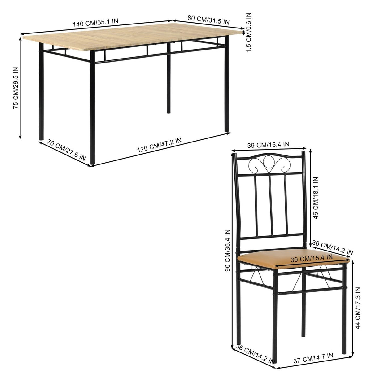 Homy Casa 7-Piece Modern Dining Set for 6, 55.1" Square Table with PVC Soft-Cushion Seats, Space-Saving Design, Metal Frames, Ideal for Small Kitchens, Apartments, and Dining Rooms, Light Yellow Homy Casa