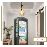 ANQIANYUE Farmhouse Wood Pendant Light, Distressed Rustic White Chandelier, 12.4" Vintage Pendant Lighting Fixture for Kitchen Island Dining Room Foyer Hallway Entryway Living Room; Adjustable ANQIANYUE