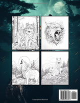Wild Wolves: Majestic Wolf Coloring Book for Adults: Anti-Stress, Anxiety, and Relaxation | 50 Inspiring Illustrations Majosta