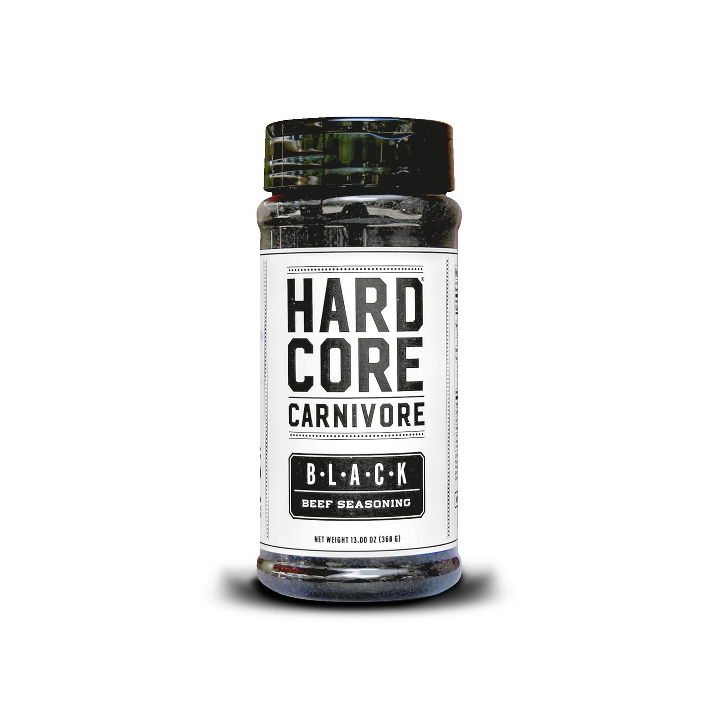 Hardcore Carnivore Black: charcoal seasoning for steak, beef and BBQ (Large Shaker)