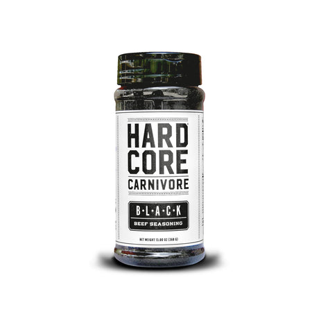 Hardcore Carnivore Black: charcoal seasoning for steak, beef and BBQ (Large Shaker) Hardcore Carnivore