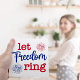Let Freedom Ring Firework Independence Day Patriotic Wooden Plaque Sign Desk Decor,Retro 4th of July Wood Block Sign Desk Decorations for Home Bedroom Living Room Office Shelf Table Decor Ruvoty