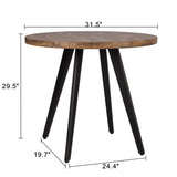 Comfy to go Round Dining Table, 31.5" Small Kitchen Table for 2-4 Person, Mid Century Modern Dining Table with 1.4" Thickness Wood Grain Tabletop for Dining, Living Room, Small Space (Rusty Brown) Comfy to go