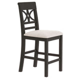 LUMISOL 6 Pieces Dining Table Set with Bench, Wood Counter Height Table with Shelf Kitchen Dining Romm Table Set with 4 Chairs and Bench for Saving Space, Espresso+Beige LUMISOL