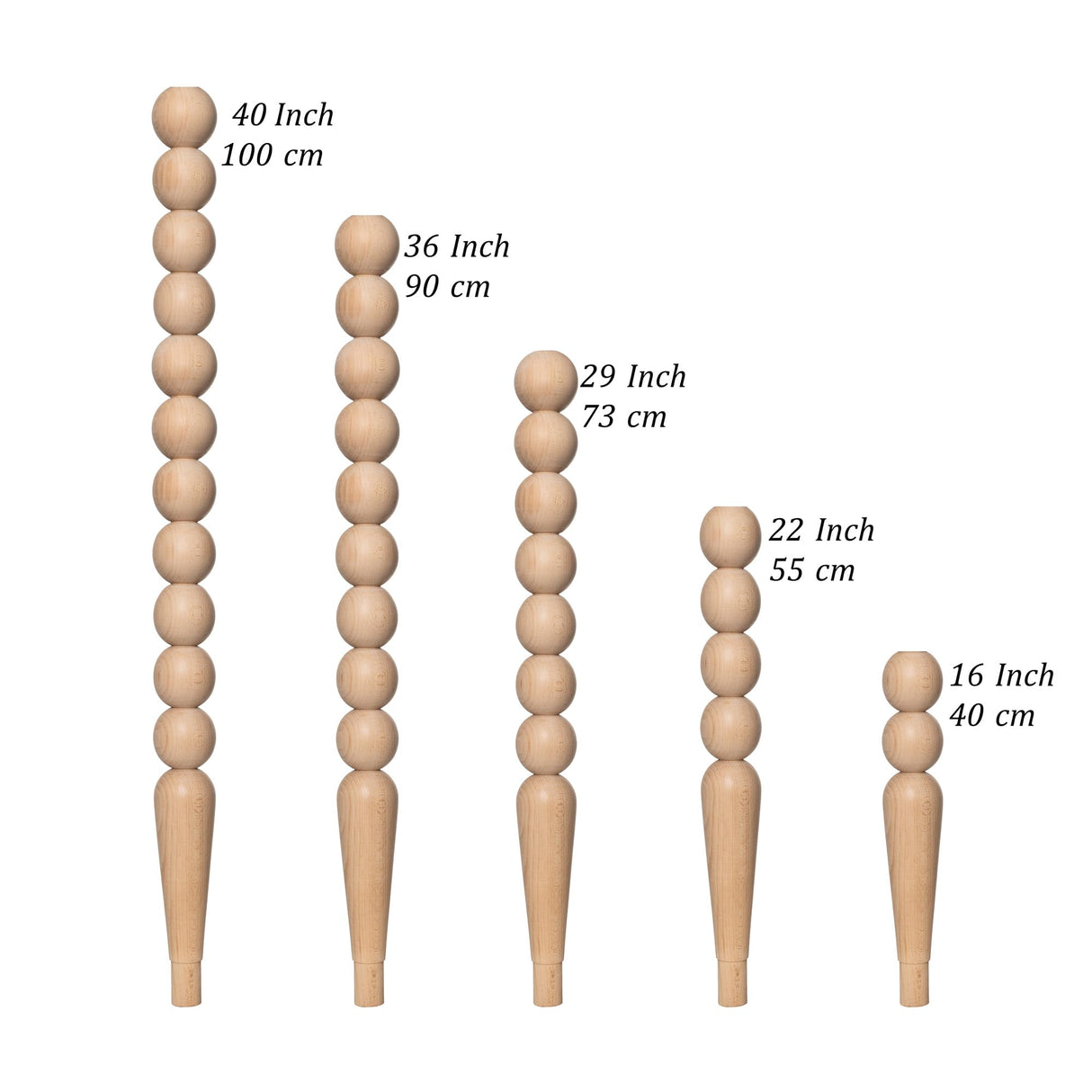 Beech Farmhouse Wood Table Leg - Unfinished - DIY Furniture - Turned Wooden Leg (36 Inch / 90 cm) Generic