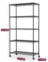 Simple Deluxe 5-Tier Heavy Duty Storage Shelving Unit, 1250 Lbs Loading Capacity, 29.92" W x 13.98" D x 61.02" H, Black Simple Deluxe