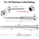 BLIKA 20 Pairs 4"x4" Invisible Cable Railing Kit, 1/8" Invisible Receiver and Swage Stud End for 2"x2", 4"x4" Wood/Metal Posts, 1/8" Cable Railing Hardware, Invisible Cable Railing Hardware BLIKA