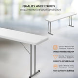 VINGLI 6 FT Narrow Folding Table,Premium Quality HDPE Material and Sturdy Metal Frame, Perfect for Buffet, Seminar, Party, Training, Home Work VINGLI