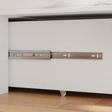 ECACAD Full Size Murphy Bed with Built-in Nightstands, Space-Saving Foldable Bed Cabinet with Large Drawer, 2-in-1 Bed Frame for Bedroom Guest Room, White ECACAD