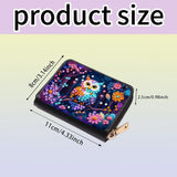 DIY Diamond Art Painting Kit - PU Leather Credit Card Holder Wallet & Coin Purse with Owl Pattern, Zipper Organizer 4.33x3.14in for Adults Santiway