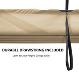 BOJAVOM Pergola Shade Cover, Retractable Pergola Canopy for 10' X 13' Outdoor Pergola, Fade Resistant Durable Yarn-Dyed Fabric Pergola Replacement Canopy w/Drawstring - Beige BOJAVOM