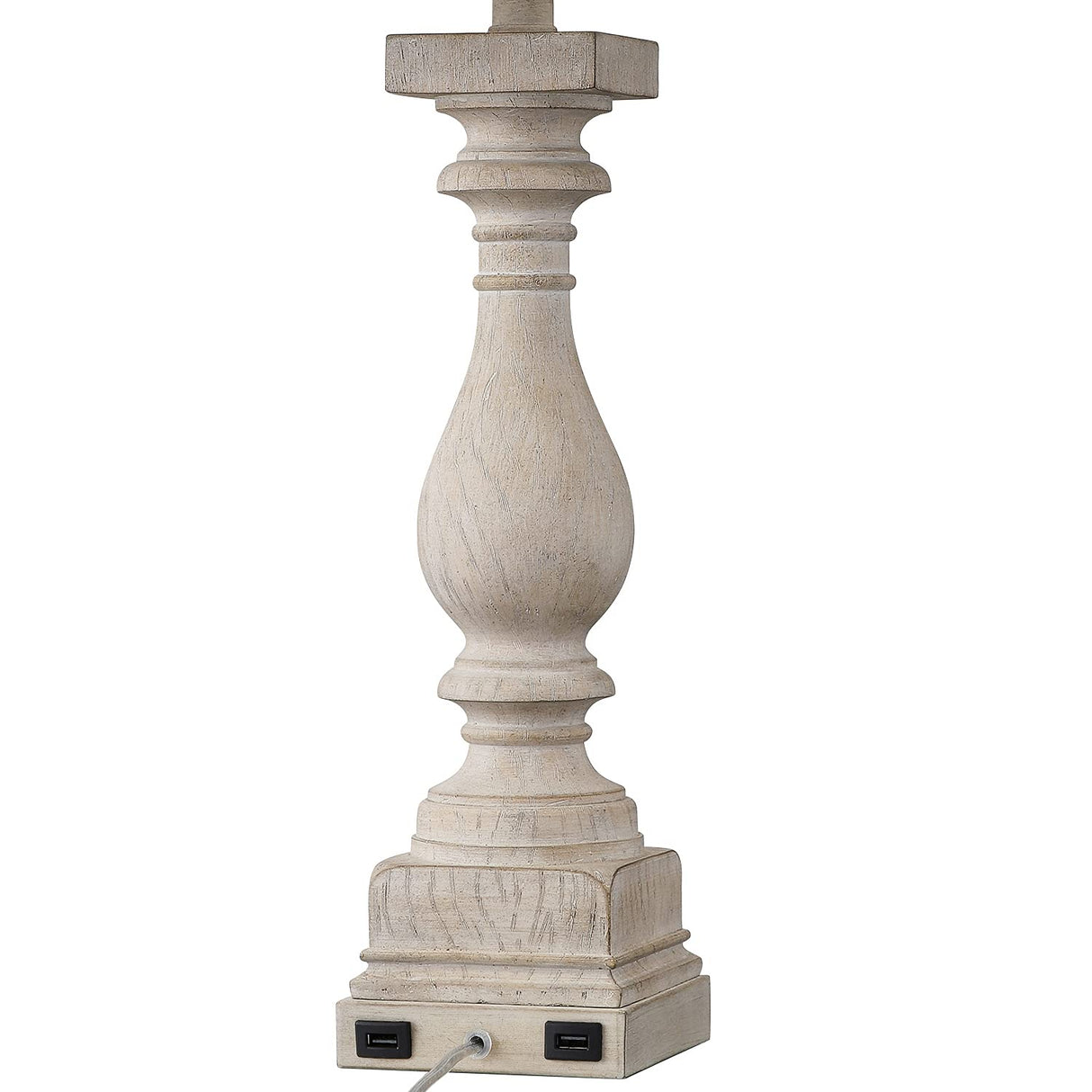 BOBOMOMO 27.75" Table Lamp with USB C+A Charging Ports Set of 2 Antique Nightstand Lamp for Bedroom Living Room Farmhouse Office Retro Rustic Resin Bedside Desk Lamps Washed White BOBOMOMO