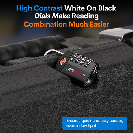 Forge Travel Lock,TSA Approved Luggage Locks for Air Travel, Gym Lockers, School Lockers, Pelican Cases, Gun Case, Easy Read Dials, Durable Alloy Body Forge