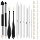 30pcs Blending Stumps for Drawing Sketch Drawing Tools with Blending Sponge Pens Sandpaper Pencil Sharpener Blending Sticks for Beginner Drawing Art Blenders Charcoal Sketch Drawing HaiFafafaing