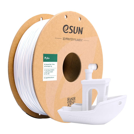 eSUN PLA+ Filament 1.75mm, 3D Printer Filament PLA Plus, Dimensional Accuracy +/- 0.03mm, 1KG Spool (2.2 LBS) 3D Printing Filament for 3D Printers, Cold White eSUN