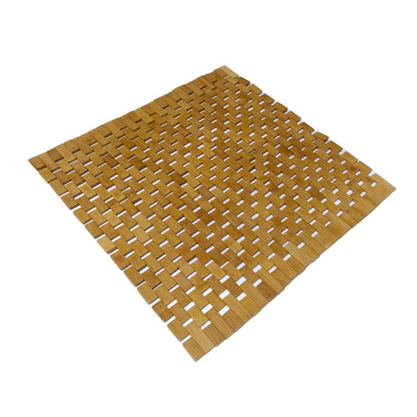 HJJKKH Bath Mat 23.6X23.6 inches, Square Natural Bathroom Rug, Non Slip Foldable Floor Shower Mat for Bathroom, Bathtub, Shower, Sauna, Hot Tub, Rayon Derived from Bamboo HJJKKH