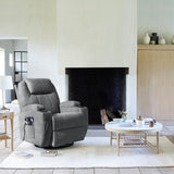 Flamaker Rocking Chair Recliner Chair with Massage Swivel Ergonomic Lounge Chair Classic Single Sofa with 2 Cup Holders Side Pockets Living Room Chair Home Theater Seat (Gray) Flamaker