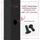 CR Fence & Rail Level Drilled Cable Railing Post, 2pcs 36 inch Powder Coated Fence Post, Metal Posts for Cable Railing Kit, Black Metal Deck Railing Post for Indoor, Outdoor, Porch, & Balcony (36") CHR