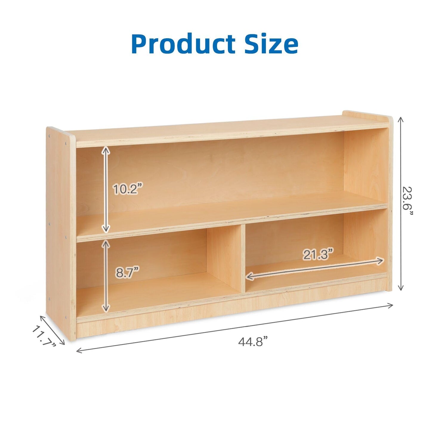 2-Tier Wooden Montessori Shelf and Organiser for Kids' Toys and Books - WoodArtSupply