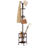 FAVOOSTY Coat Rack Freestanding,Coat Rack Stand with Umbrella Holder,Metal Coat Rack with 12 Hooks,Tree Clothes Hat for Entryway,Hallway,Living Room,Bedroom, Office To Hang Clothes-Brown FAVOOSTY