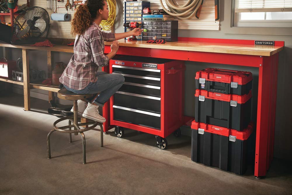 CRAFTSMAN 2000 Series Workbench, 6-Foot Wide with Butcher Block Top, Customizable (CMST27200R) CRAFTSMAN