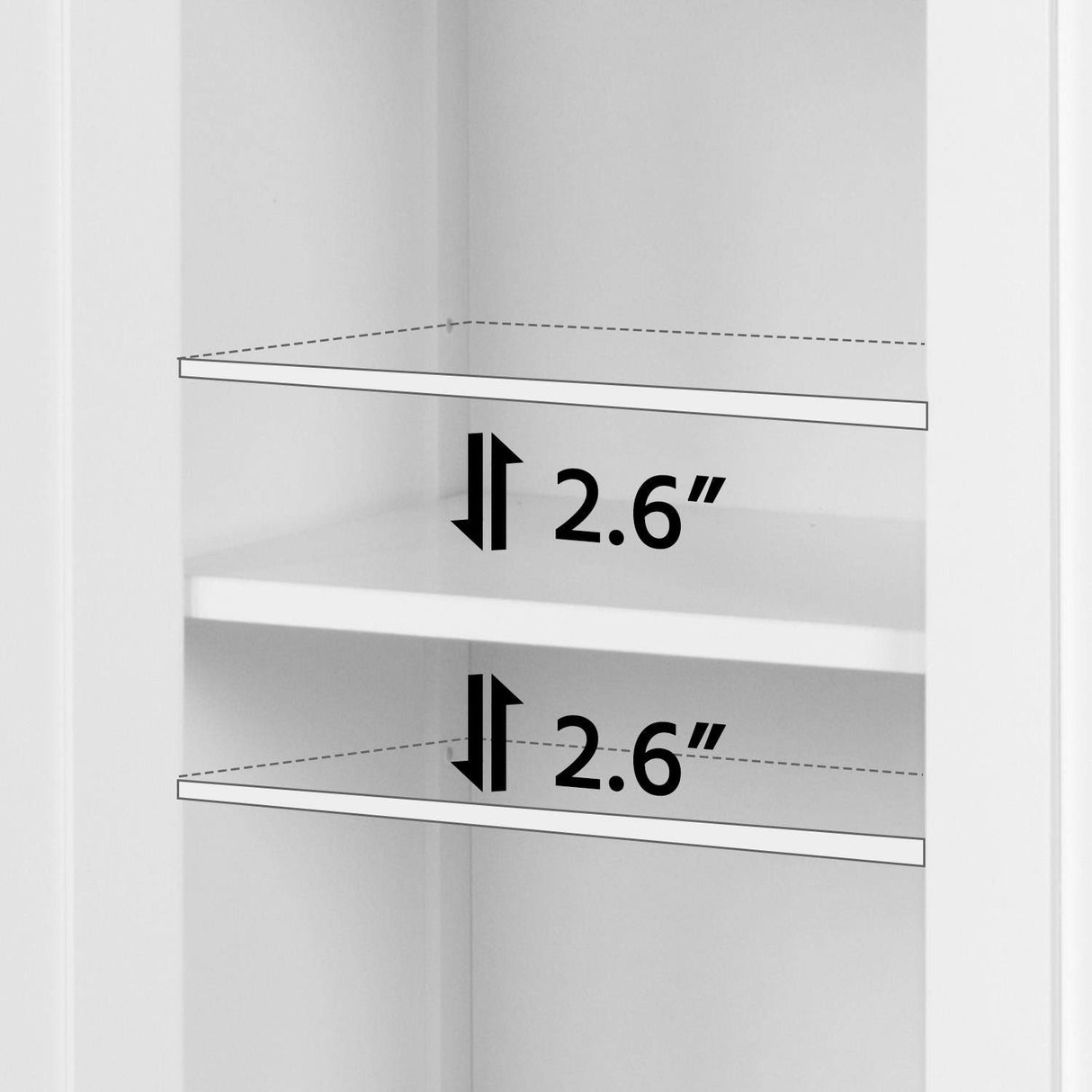 Yaheetech Bathroom Floor Cabinet, Modern Storage Freestanding Organizer Cabinet with Adjustable Shelves & Double Doors, 3-Tier Home Living Room Furniture, White Yaheetech