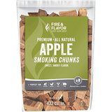 Fire & Flavor Apple Wood Chunks for Smoking and Grilling - All-Natural, Long-Lasting with a Mildly Sweet Flavor - Large Chunk Wood Chips for Smokers,Green 4 Pounds Fire & Flavor