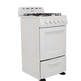 Avanti GRO20P0W GRO20 20" Gas Range Oven with Solid Metal Door, in White Avanti