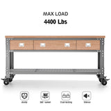 ANDUTEES 3 Inch Heavy Duty Casters Set of 4, Load 4400lbs, Locking Swivel Plate Industrial Casters with Double Ball Bearings, Low Gravity Center Castor Wheels for Furniture, Workbench, Equipment ANDUTEES