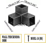 Pergola Brackets Kit 4x4, Woodworks DIY Pergola Kit 3-Way Right Angle Corner Bracket for Extension Elevated Wood Stand, Pergola Corner Brackets Goiiiusy