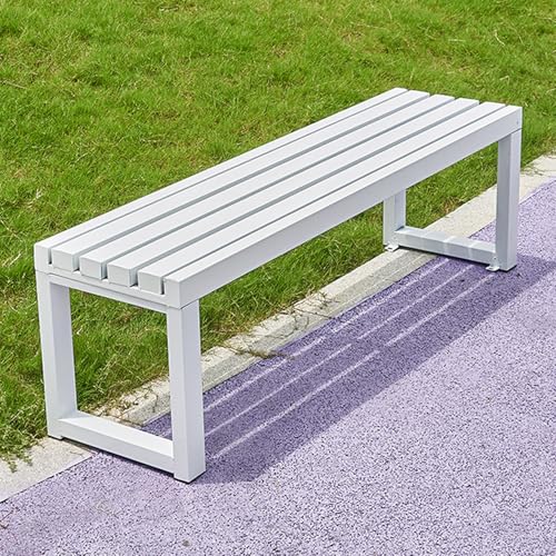 Garden Bench Entry Bench Indoor Bench Backless Front Porch Bench with Slatted Seat for Park, Patio, Front Porch Decorative Deck Furniture,Outdoor Benches Weatherproof,White,120cm GenSDH