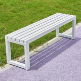 Garden Bench Entry Bench Indoor Bench Backless Front Porch Bench with Slatted Seat for Park, Patio, Front Porch Decorative Deck Furniture,Outdoor Benches Weatherproof,White,120cm GenSDH