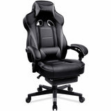 LUCKRACER Gaming Chair, Video Game Chairs Gaming Computer Chair with Footrest 350Lb Heavy Duty Gaming Chair Ergonomic Office Chair Lumbar Support for Adults, High Back, Swivel Seat, Recliner(Grey) LUCKRACER