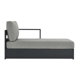 Modway Tahoe Powder-Coated Aluminum Outdoor Chaise Lounge Gray with Weather-Resistant Cushions, Modular Right-Facing Patio Lounger for Pool Furniture or Sectional Sofa Set Modway