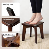 StrongTek Bamboo Small Step Stool, Durable and Stylish Wooden Step for Adults and Kids, Perfect for Kitchen, Bathroom, Bedroom, or Living Room, Non-Slip, Compact, Portable, Easy to Store (Chocolate) StrongTek