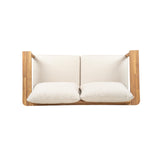 Christopher Knight Home Ordel Acacia Wood Outdoor Loveseat, Wooden Patio Loveseat Sofa, Patio Furniture 2-Seater Sofa with Removable Cushions,Comfy Lounge Sofa Outdoor for 2 People,Beige+Light Teak Christopher Knight Home
