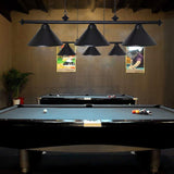 Wellmet 3 Light Pool Table Light, Vintage Retro Kitchen Island Pendant Light with Matte Black Shade, Modern Industrial Chandelier Wellmet