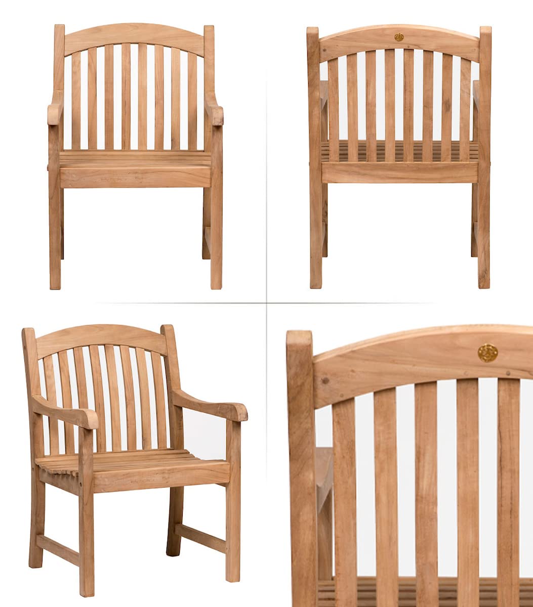 Amazonia Newcastle 9-Piece Outdoor Rectangular Dining Table Set | Certified Teak | Ideal for Patio and Indoors, Light Brown Amazonia