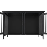 GDLF Double Dog Crate with Divider for 2 Small Dogs or 1 Dog, Furniture Style Kennel Indoor Cage with Removable Panel (Int.dims:36.2”Wx24.5”Dx21”H), Black GDLF