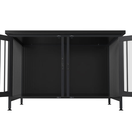GDLF Double Dog Crate with Divider for 2 Small Dogs or 1 Dog, Furniture Style Kennel Indoor Cage with Removable Panel (Int.dims:36.2”Wx24.5”Dx21”H), Black GDLF