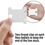 120 Pcs Plastic Floss Bobbins with 1 Pcs Bobbin Winder for Cross Stitch Cotton Thread Craft DIY Sewing Storage Thread Organizer Holder Embroidery DIY Cards (White) yuntop