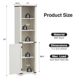 Farmhouse Bookshelf, 67'' Tall Narrow Bookcase with Metal X Barn Door, Antique White Bathroom Storage Cabinet with Adjustable Shelves, 5 Tier Skinny Book Shelf for Home Office, Kitchen, Living Room FiveWillowise