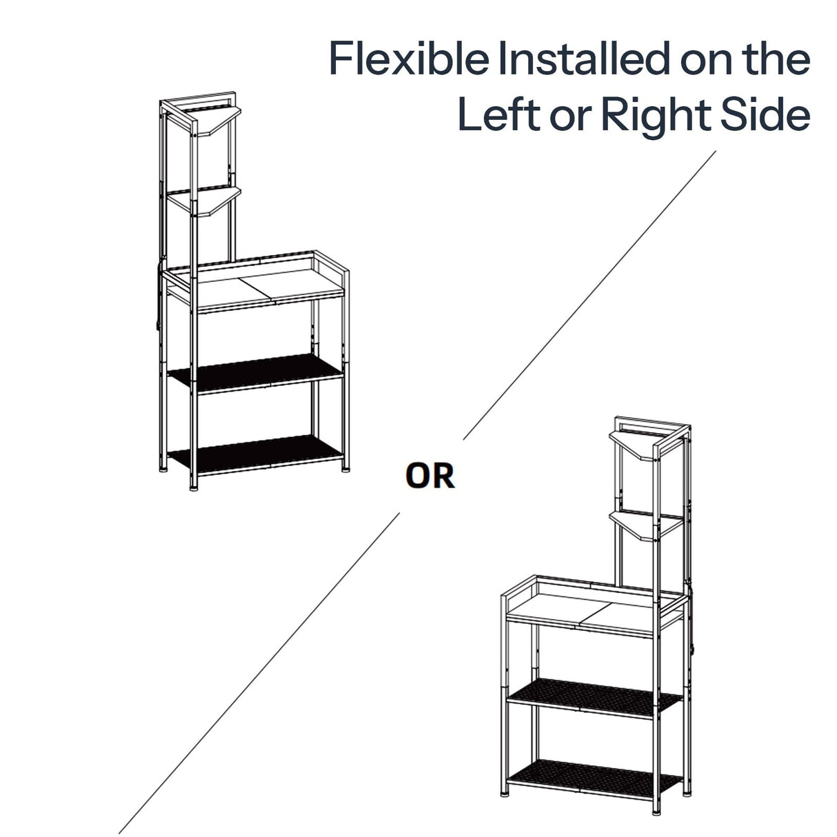 HOOBRO 5-Tier Corner Shelf Stand, Corner Shelf with LED Light, 56.3" Tall Corner Bookshelf, Display Rack Storage Organizer with Table, for Small Spaces, Living Room, Entryway, Black BB69DCJ01 HOOBRO