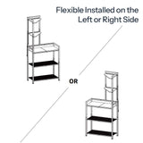 HOOBRO 5-Tier Corner Shelf Stand, Corner Shelf with LED Light, 56.3" Tall Corner Bookshelf, Display Rack Storage Organizer with Table, for Small Spaces, Living Room, Entryway, Black BB69DCJ01 HOOBRO