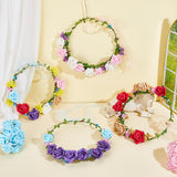 ORIGACH 20 Set DIY Flower Crown Kit Roses Flower Garland Making Kit Floral Crown Craft Supplies Handmade Floral Hair Accessories for Wedding Birthday Party DIY Arts and Crafts ORIGACH