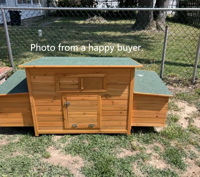 Omitree New 69" Wood Hen Chicken Duck Poultry Hutch House Coop Cage with 4 Nesting Boxes - WoodArtSupply