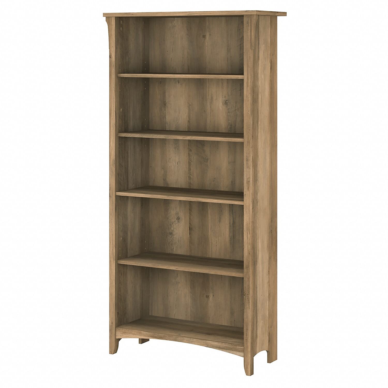 Bush Furniture Salinas 5-Shelf Tall Bookcase in Reclaimed Pine - WoodArtSupply